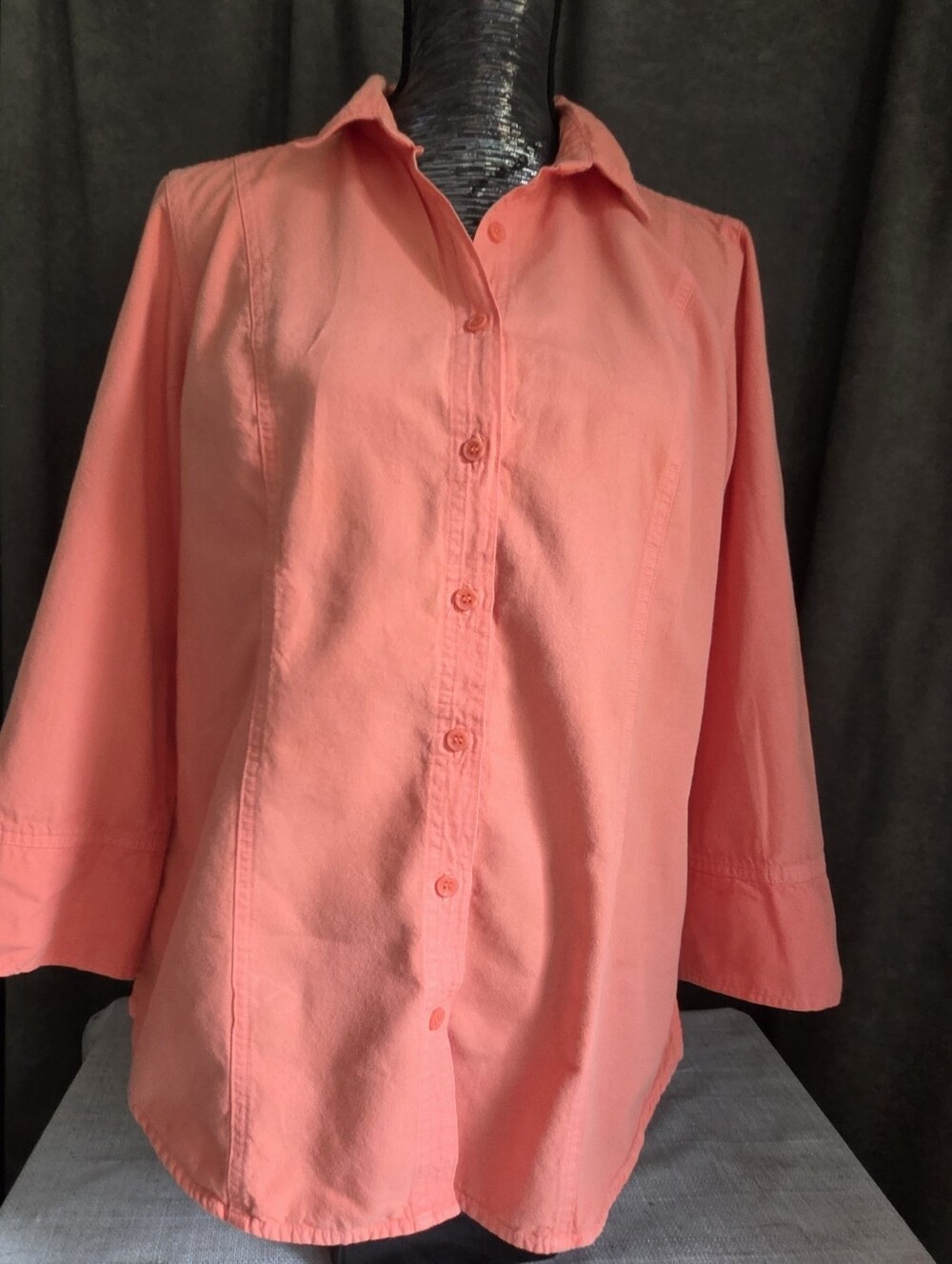 Coral Button-Front Women'sNorthern Reflection  Shirt - Lightweight Collared Top